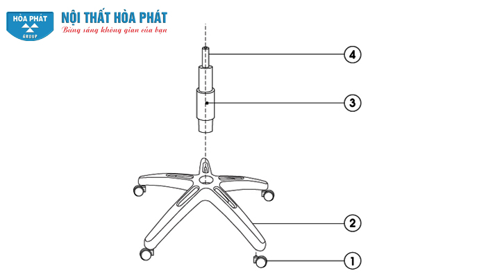 Hướng dẫn lắp đặt ghế lưới Hòa Phát GL101